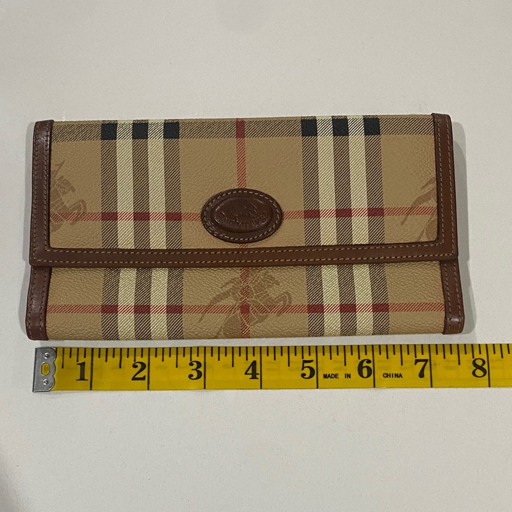 Burberry Plaid Wallet with Brown Trim